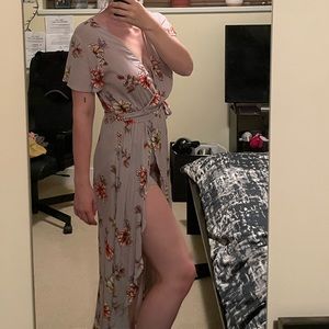 Floral Slit Dress - Summer wedding guest attire